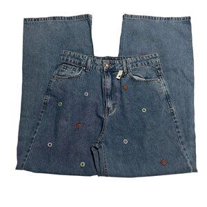 BlueSteel Jeanswear Embroidered Jeans Multicolor Accents Size 42 or 31 waist Den